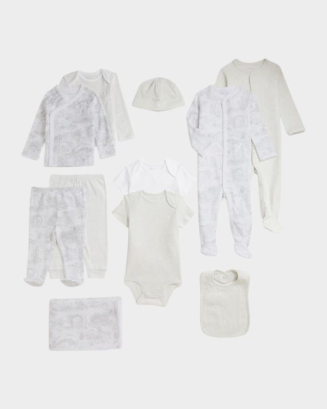 Boy's 11-Piece Interlock Cotton Gift Set, Size Newborn-